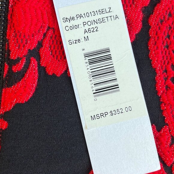 Parker Red & Black Floral Embroidered Zip-Up Jacket Womens Size M MSRP $352 - Picture 2 of 9